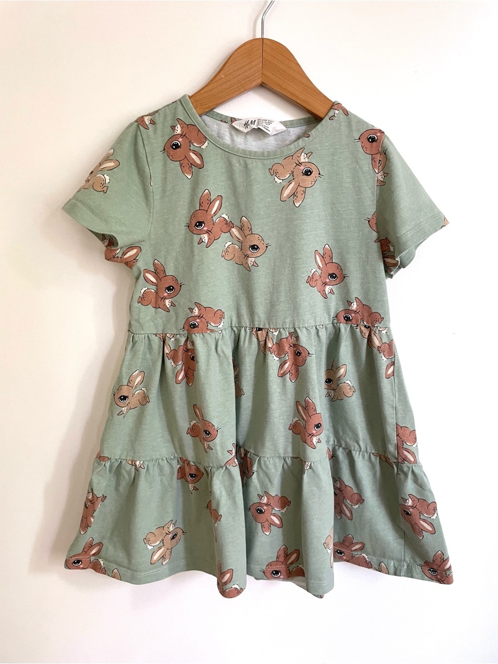 $7 💥Like New 🐰 Bunny Rabbit Ruffle Swing Dress, Short Sleeves